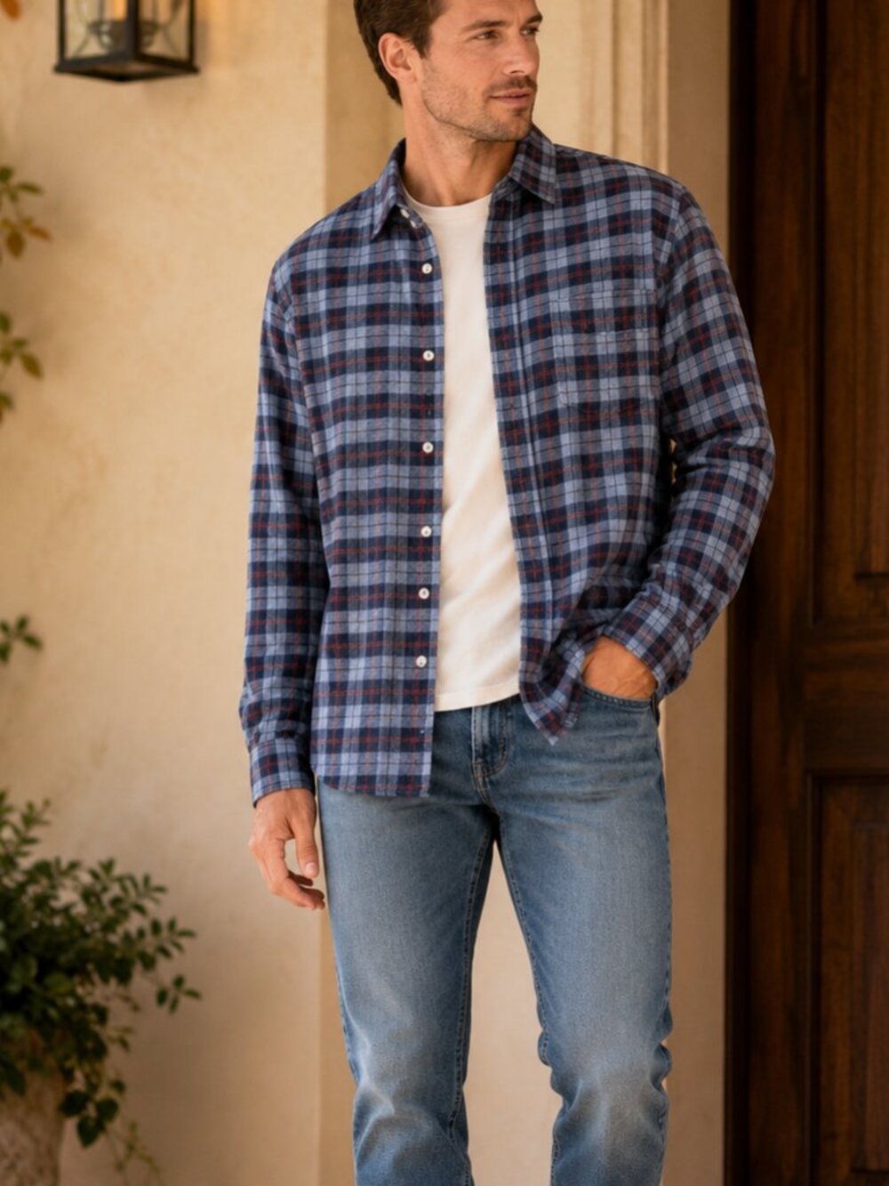 Rails Men’s Blue Plaid Cotton Flannel Button Down Shirt M